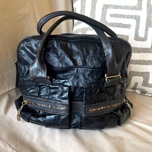 SEE BY CHLOE Black Leather Day Tripper Satchel Designer Bag